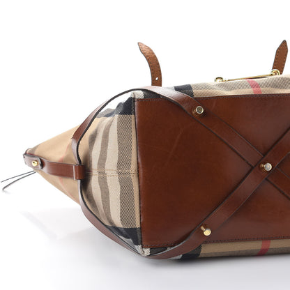 Burberry Canvas House Check Shoulder Bag Saddle Brown 11 of 13