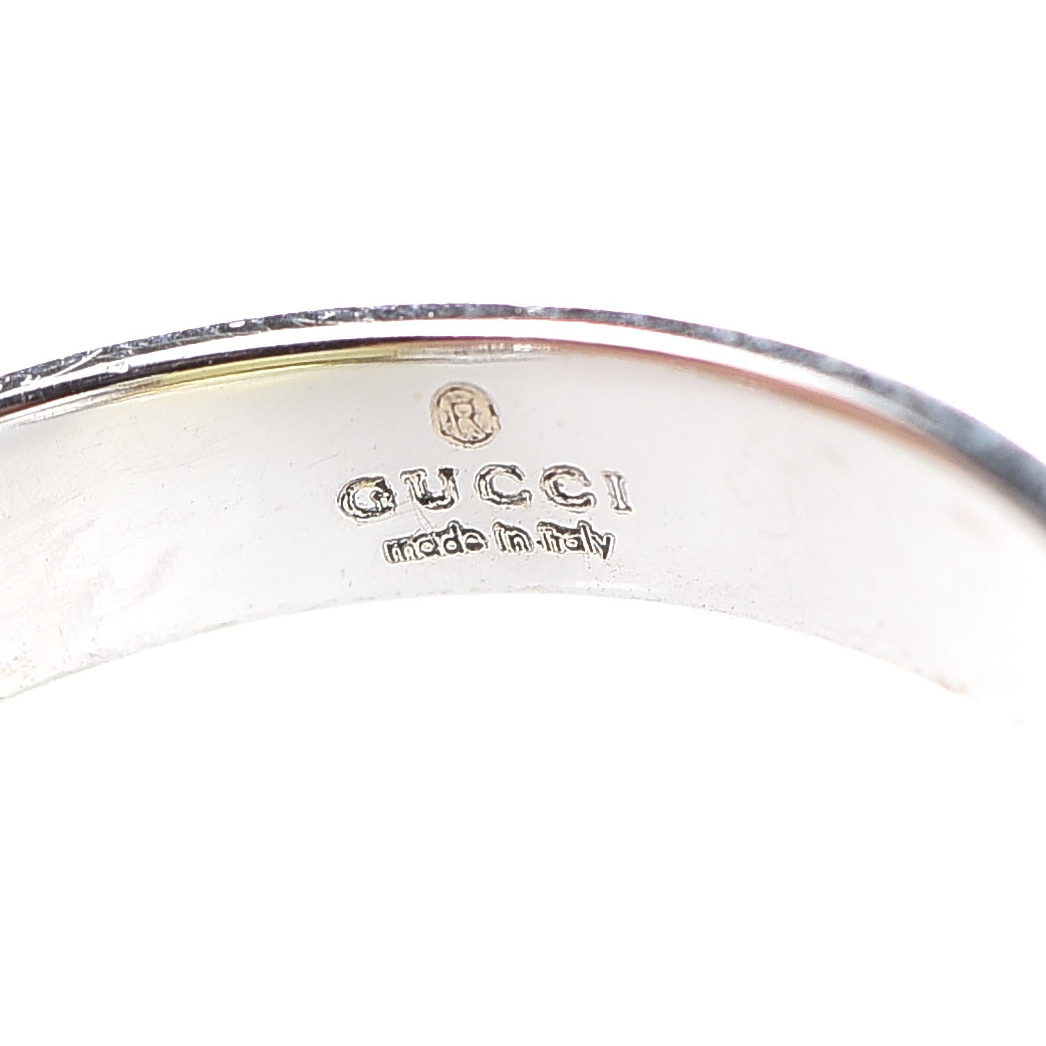 Gucci 18K White Gold Diamond Lemon Quartz Horsebit Ring 55 7.25 5 of 6