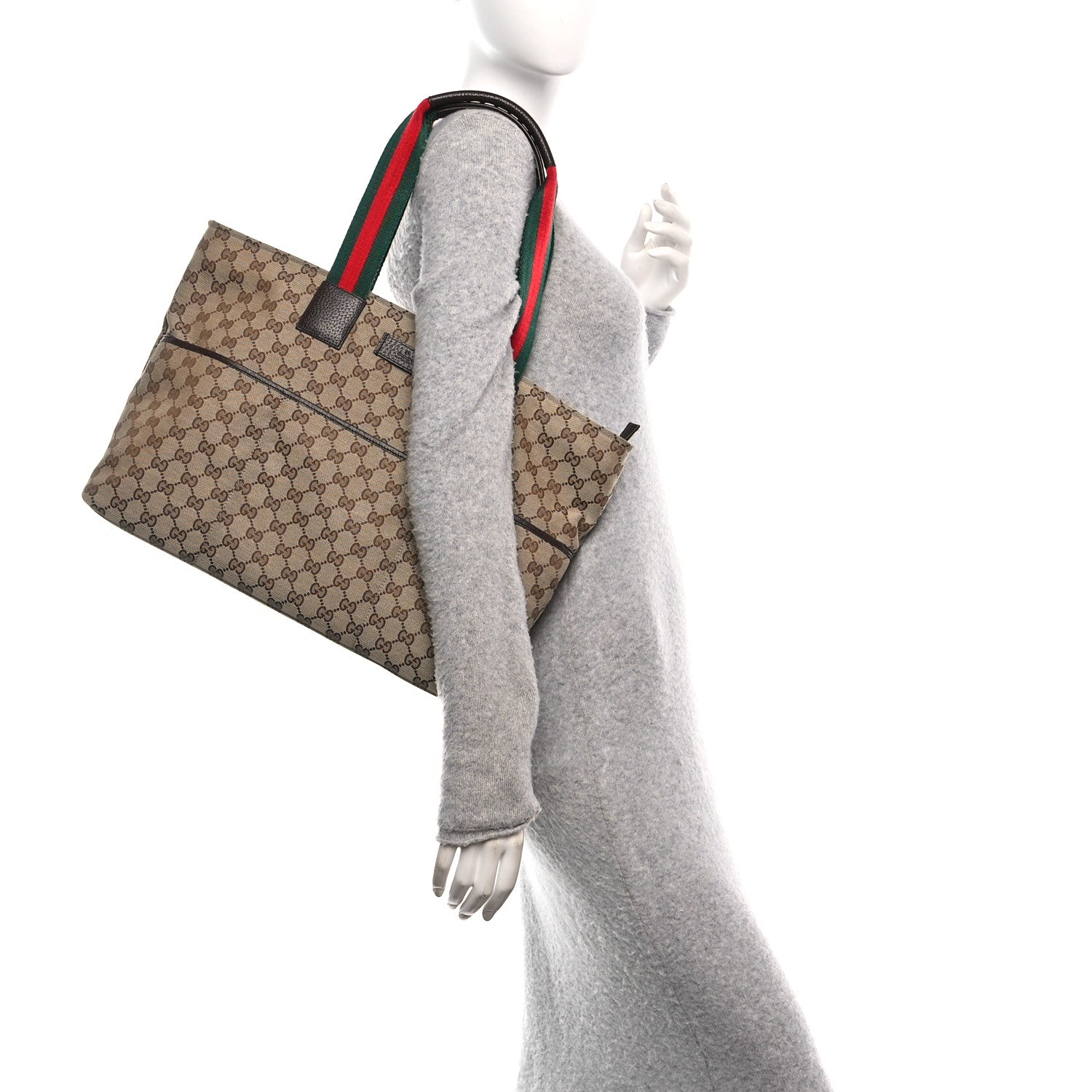 Gucci Monogram Web Large Diaper Tote Brown 2 of 11