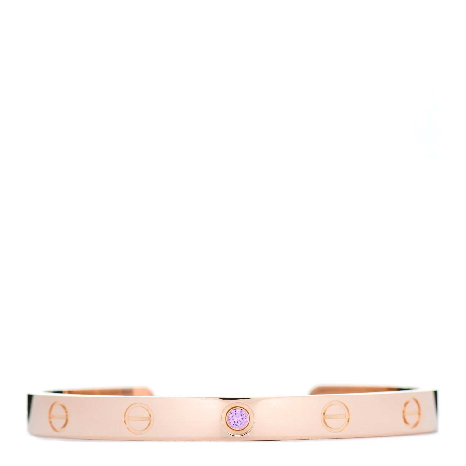 Cartier 18K Pink Gold Pink Sapphire LOVE Cuff Bracelet 17 1 of 4