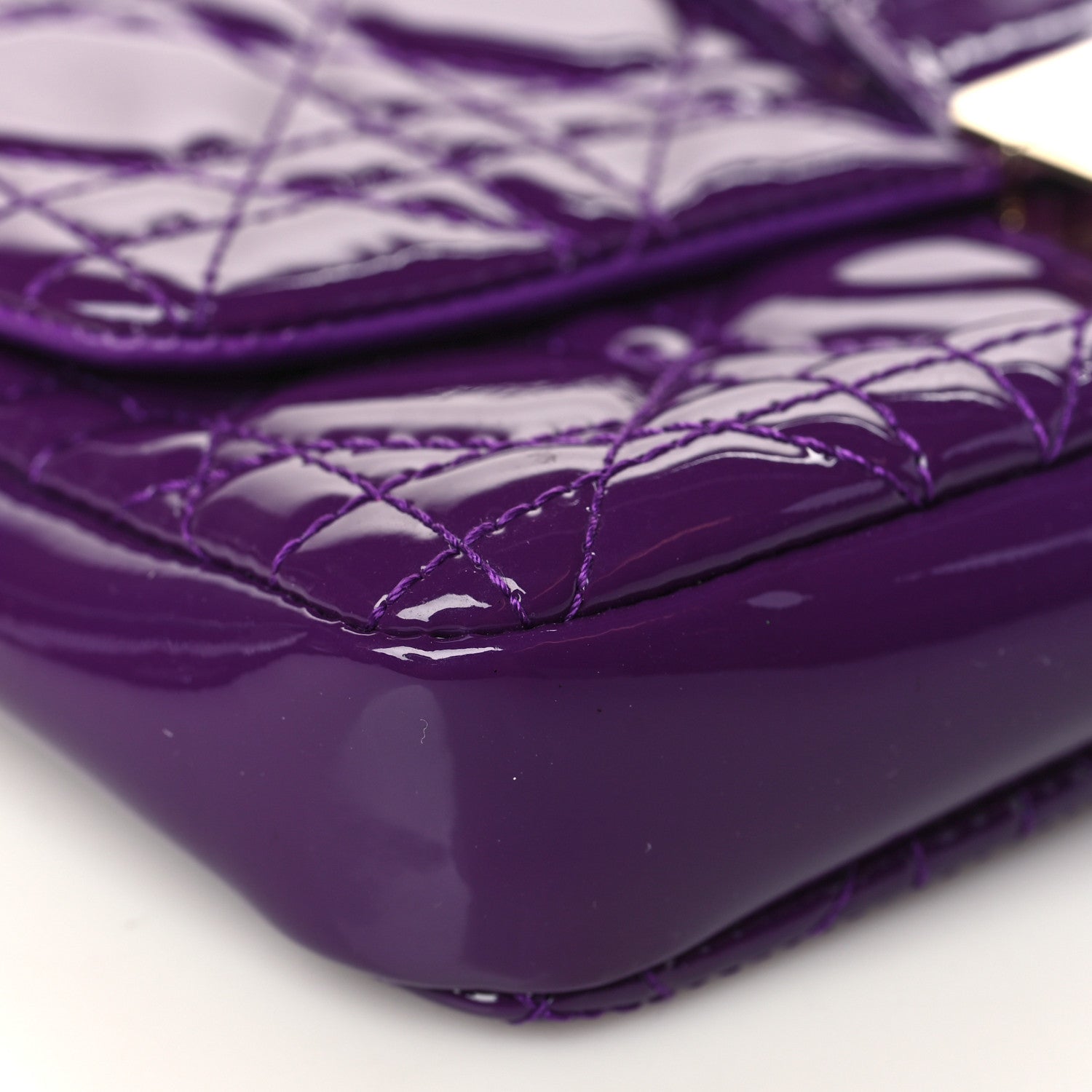 Christian Dior Patent Cannage New Lock Pouch Purple 8 of 9