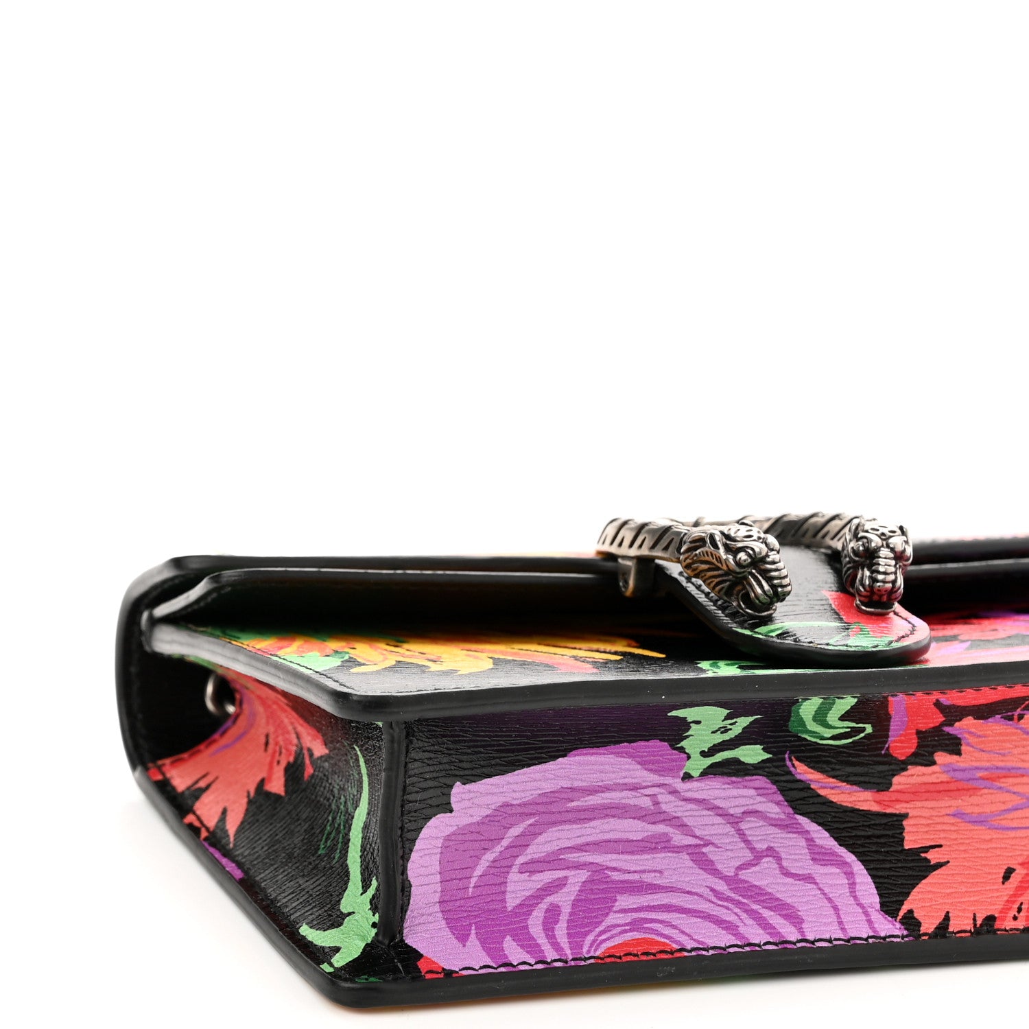 Gucci X KEN SCOTT New Shangai Calfskin Jenny Floral Print Super Mini Dionysus Shoulder Bag Black Pink 8 of 9
