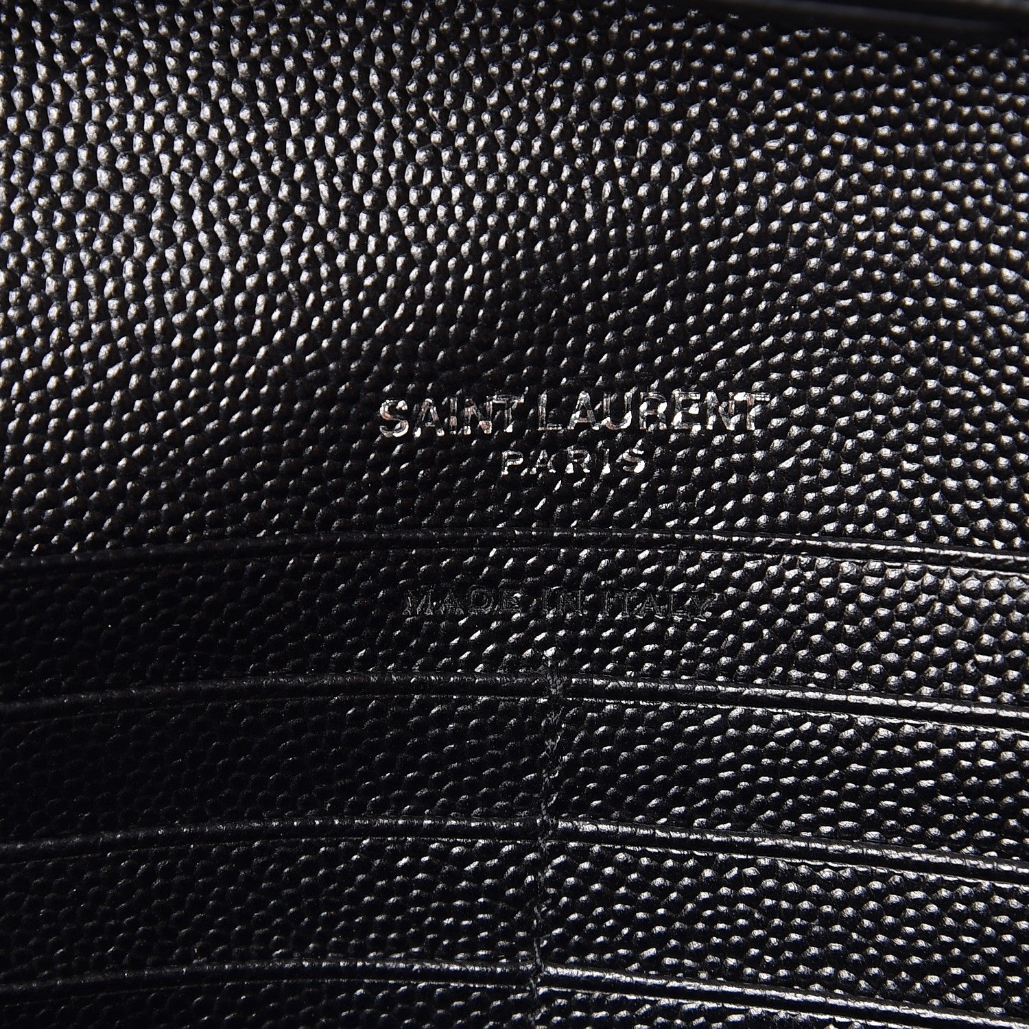 Saint Laurent Grain De Poudre Matelasse Chevron Monogram Chain Wallet Black 6 of 6