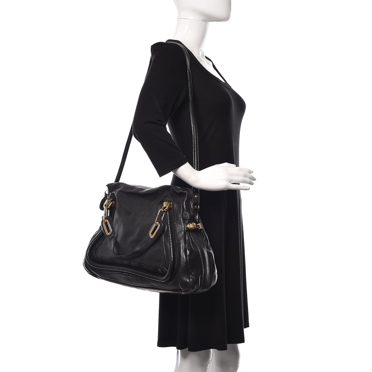 Chloe Calfskin Large Paraty Black 2 of 15