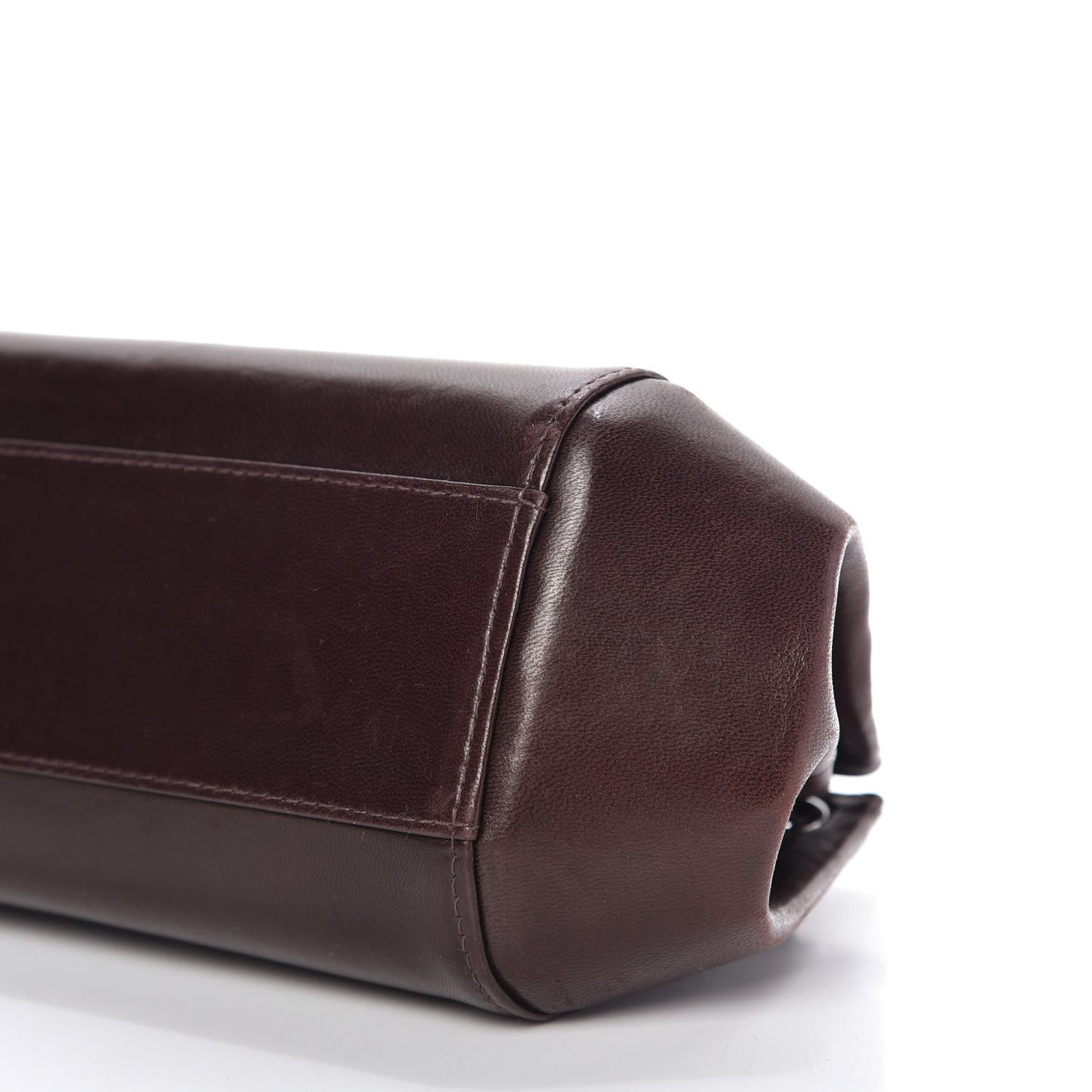 Lambskin Vertical Quilt Small Accordion Flap Brown