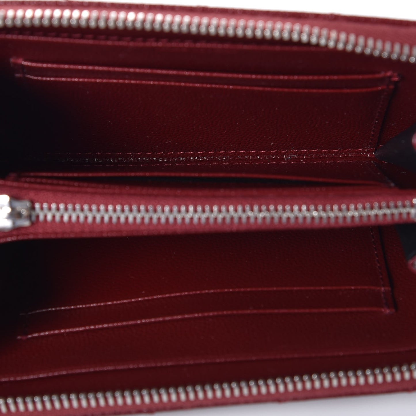 Grain De Poudre Matelasse Chevron Monogram Zip Around Wallet Palissandre