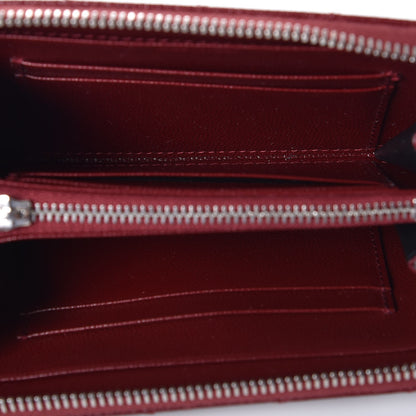 Saint Laurent Grain De Poudre Matelasse Chevron Monogram Zip Around Wallet Palissandre 5 of 8