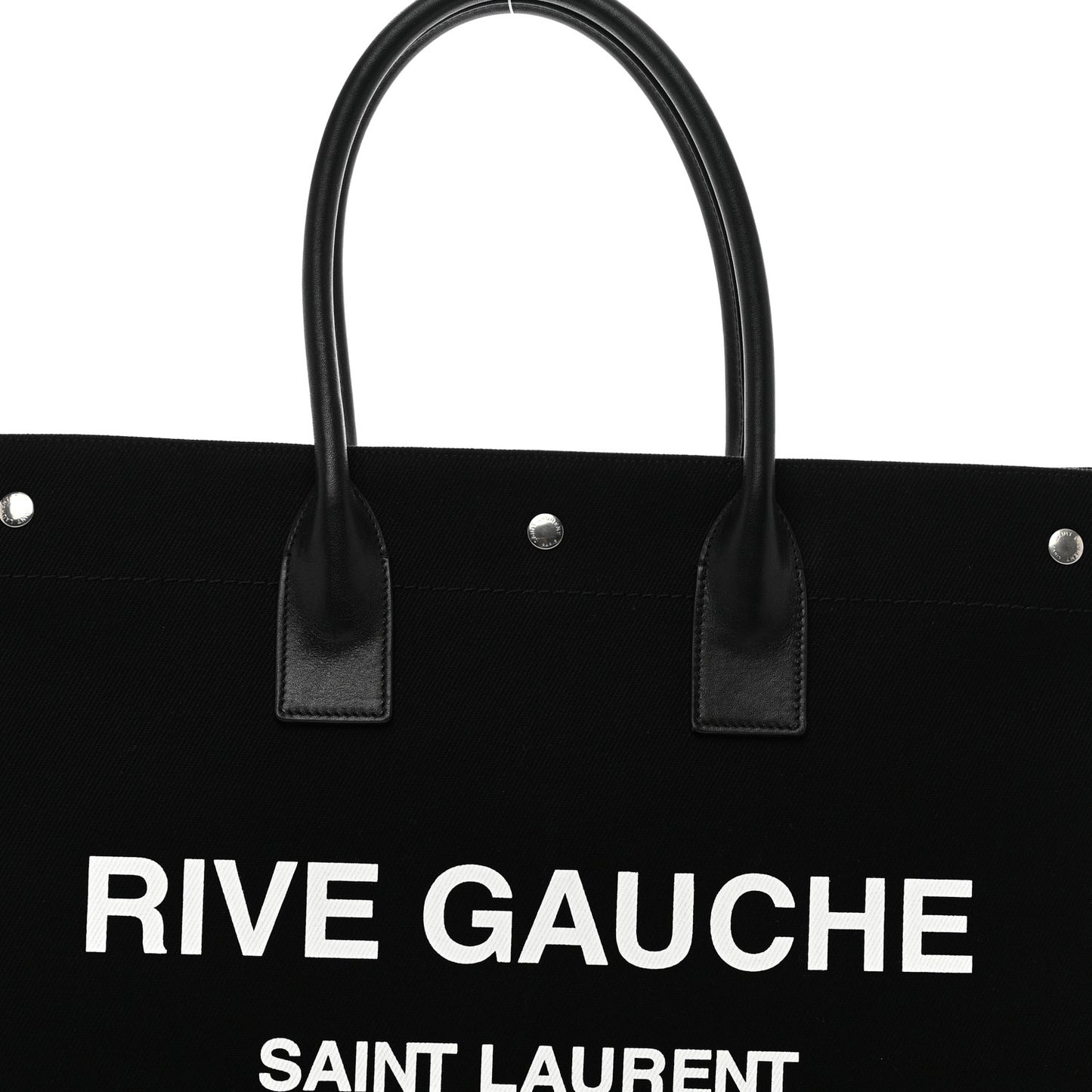 Linen Calfskin Rive Gauche Tote Black