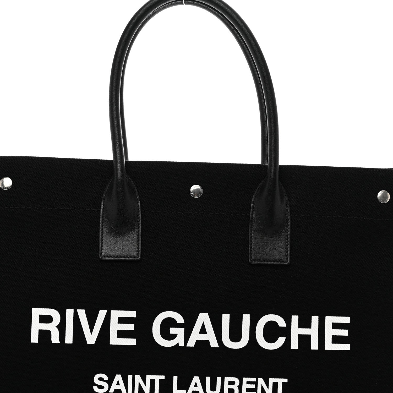 Saint Laurent Linen Calfskin Rive Gauche Tote Black 5 of 9