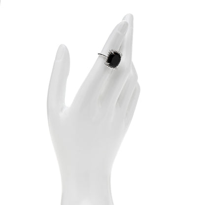 Tiffany Sterling Silver Diamond Black Spinel 15mm Ziegfeld Ring 47 4 2 of 5