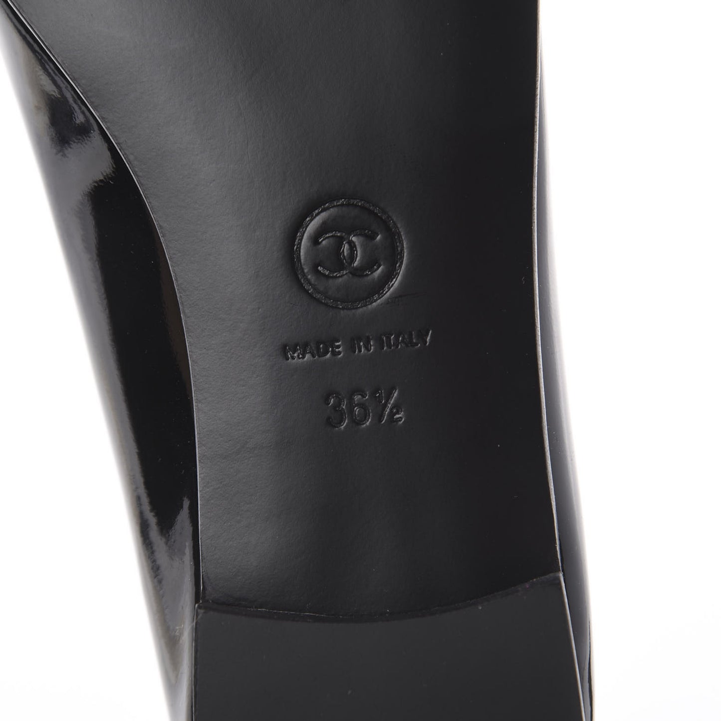 Patent CC Cap Toe Ballerina Flats 36.5 Black