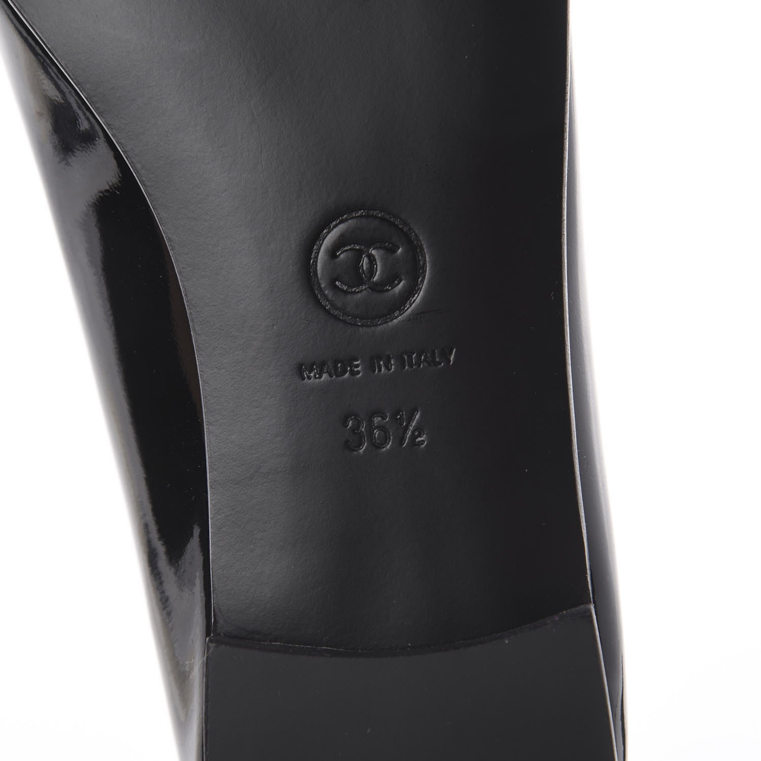 Chanel Patent CC Cap Toe Ballerina Flats 36.5 Black 7 of 7