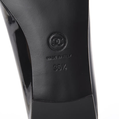 Chanel Patent CC Cap Toe Ballerina Flats 36.5 Black 7 of 7