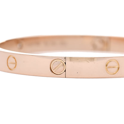 Cartier 18K Pink Gold 4 Diamond LOVE Bracelet 18 9 of 10