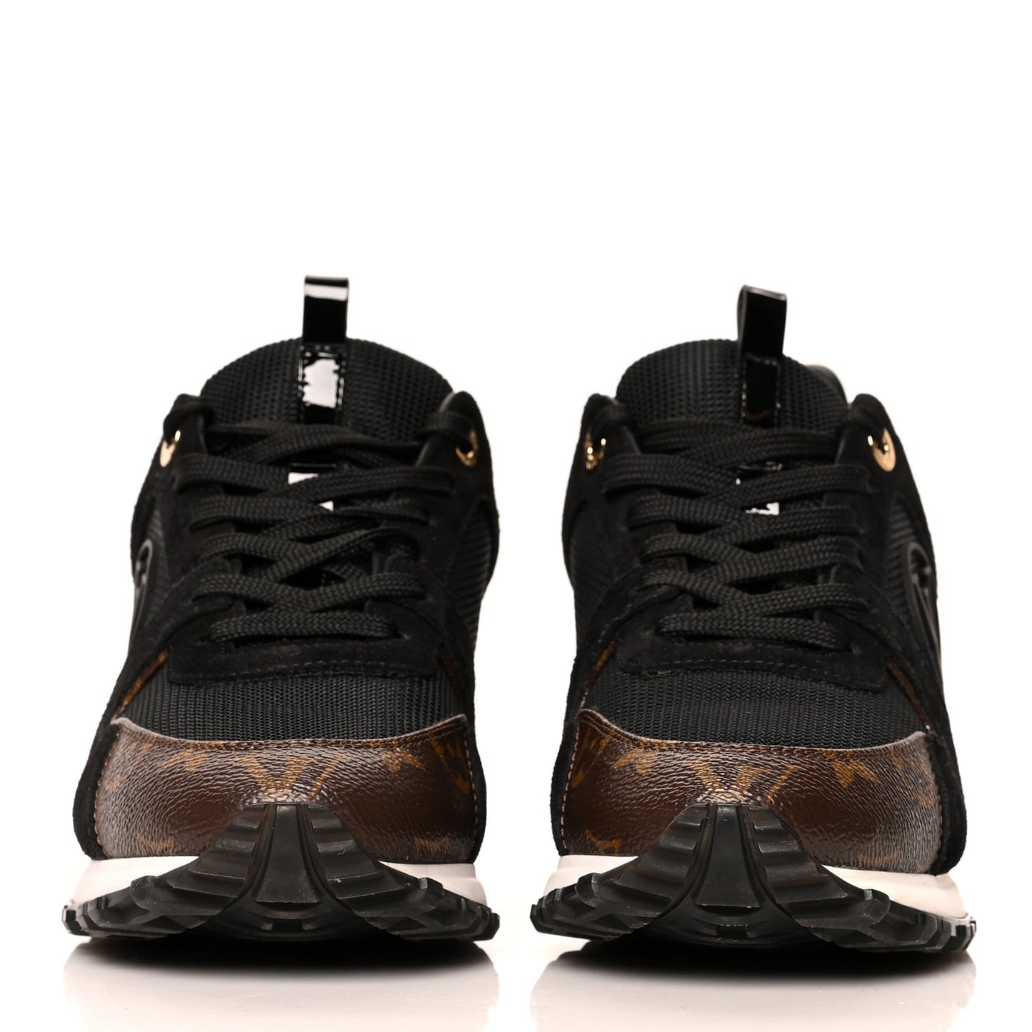 Suede Monogram Run Away Sneakers 38 Black