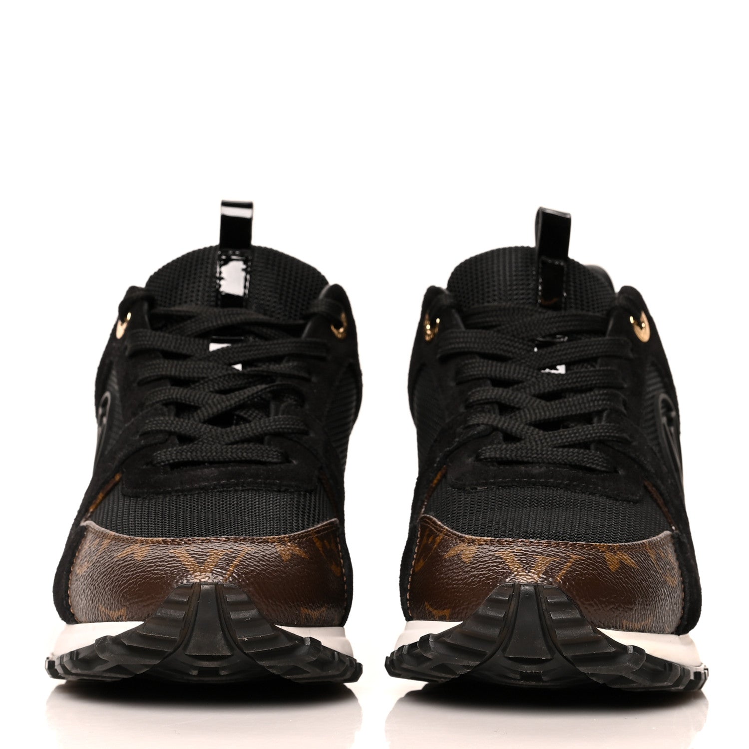 Louis Vuitton Suede Monogram Run Away Sneakers 38 Black 2 of 9