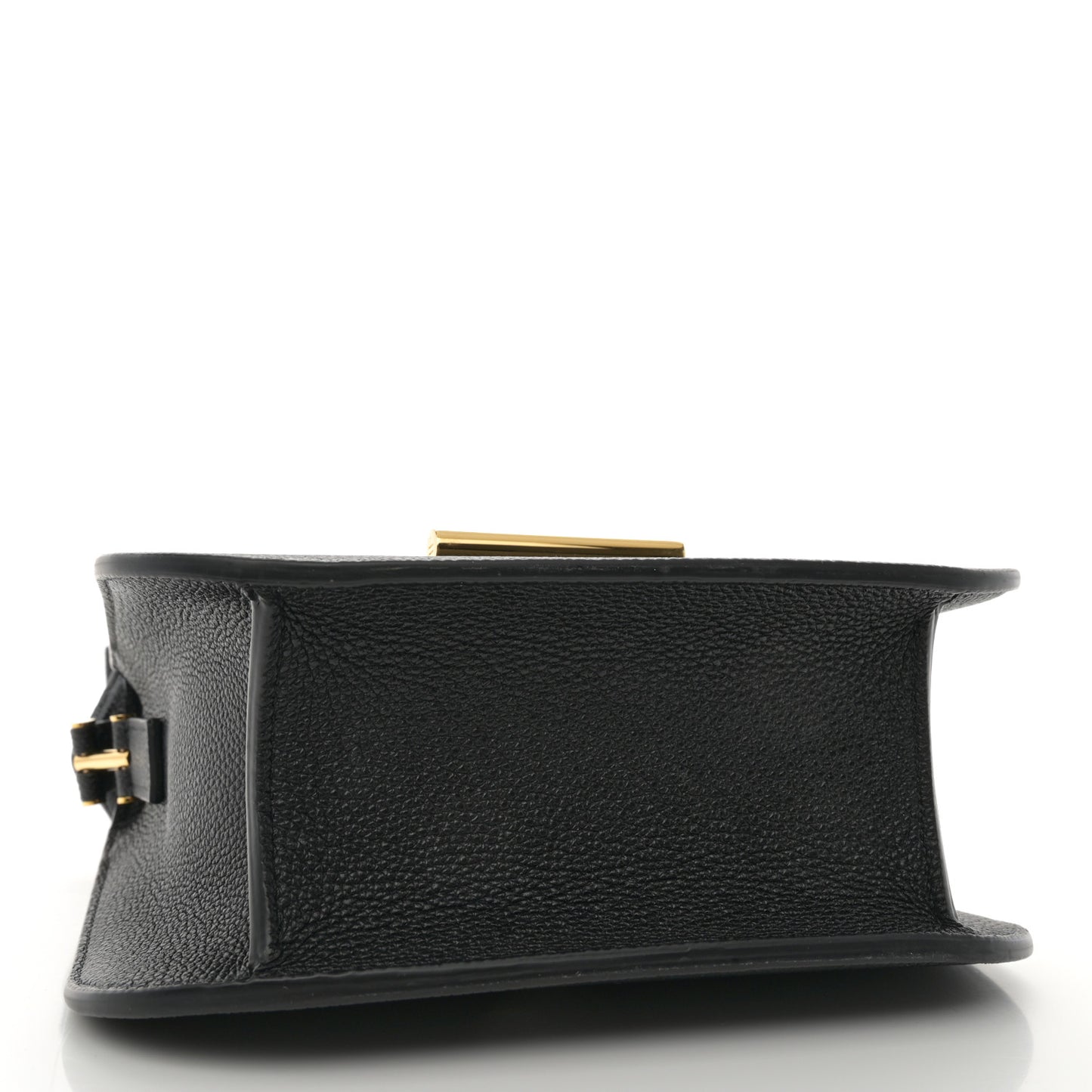 Grained Calfskin Mini T Clasp Tara Crossbody Bag Graphite