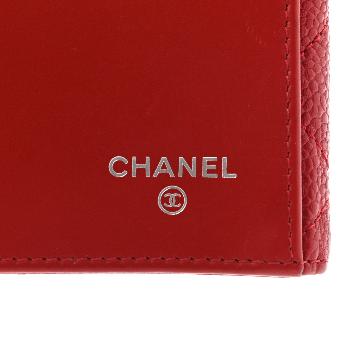Caviar Quilted CC Long Double Wallet Red