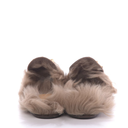 Gucci GG Monogram Fur Mens Princetown Slippers 9 Beige Ruggine Rust 8 of 10