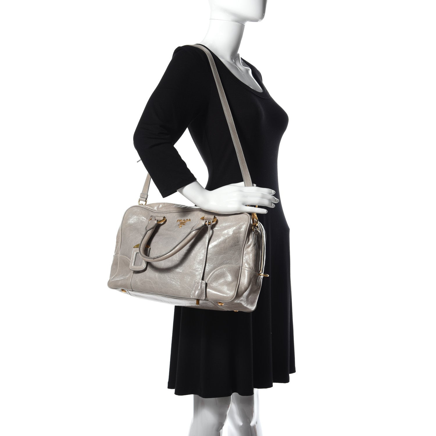 Prada Vitello Shine Bauletto Nube 2 of 10