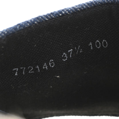 Gucci Denim Crystals GG Monogram Espadrille 20mm Slide Sandals 37.5 Denim 9 of 9