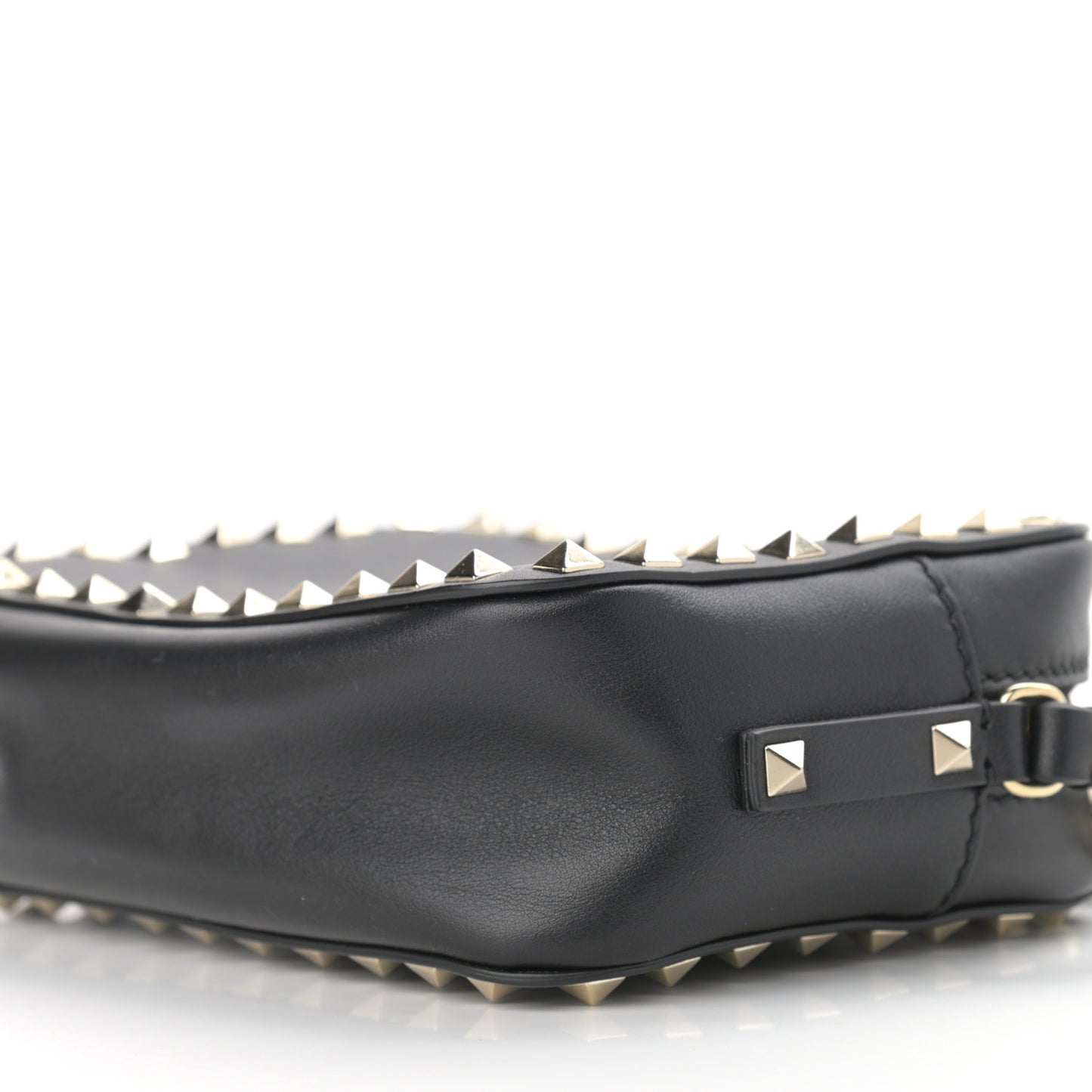 Calfskin Rockstud Camera Crossbody Bag Black
