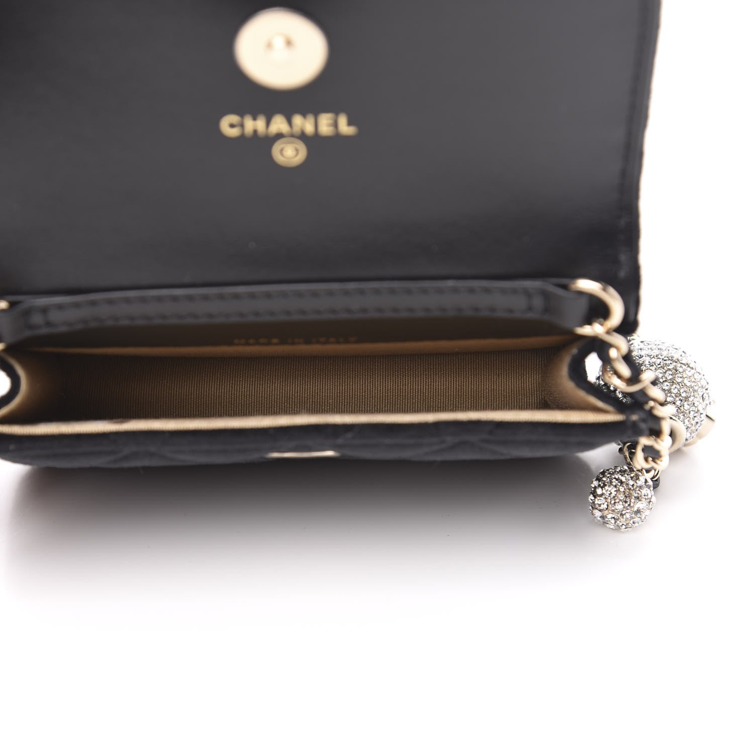 Chanel Velvet Quilted Pearl Crush Flap With Chain Black 5 of 11