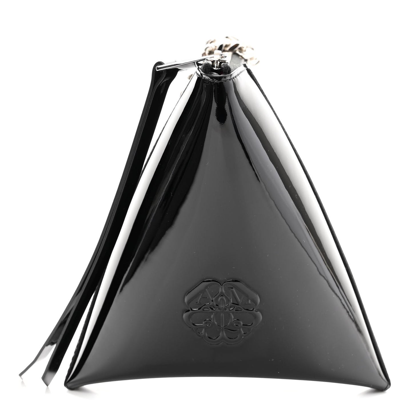 Patent Calfskin The Curve Pouch Black