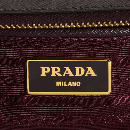 Prada Saffiano Lux Large Double Zip Tote Bordeaux 7 of 19