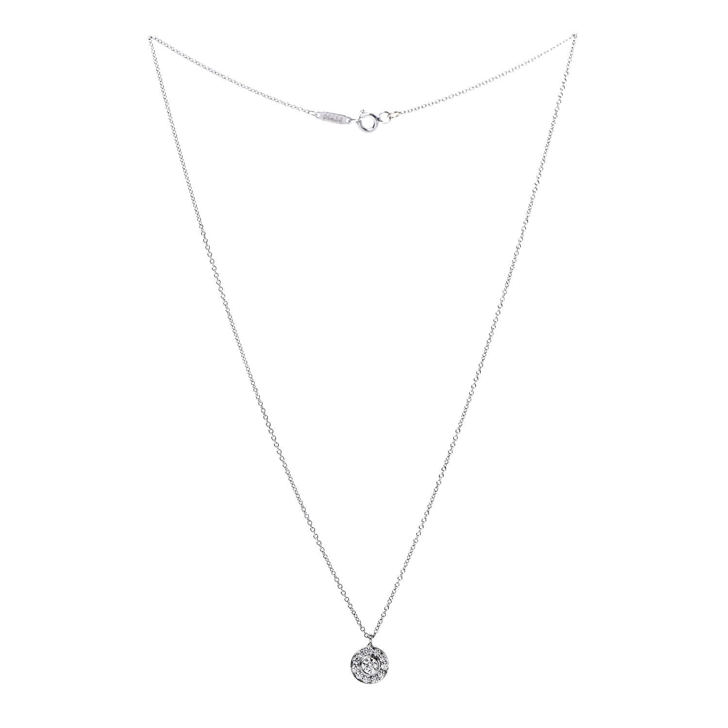 Tiffany Platinum Diamond .33ctw Circlet Pendant Necklace 3 of 7