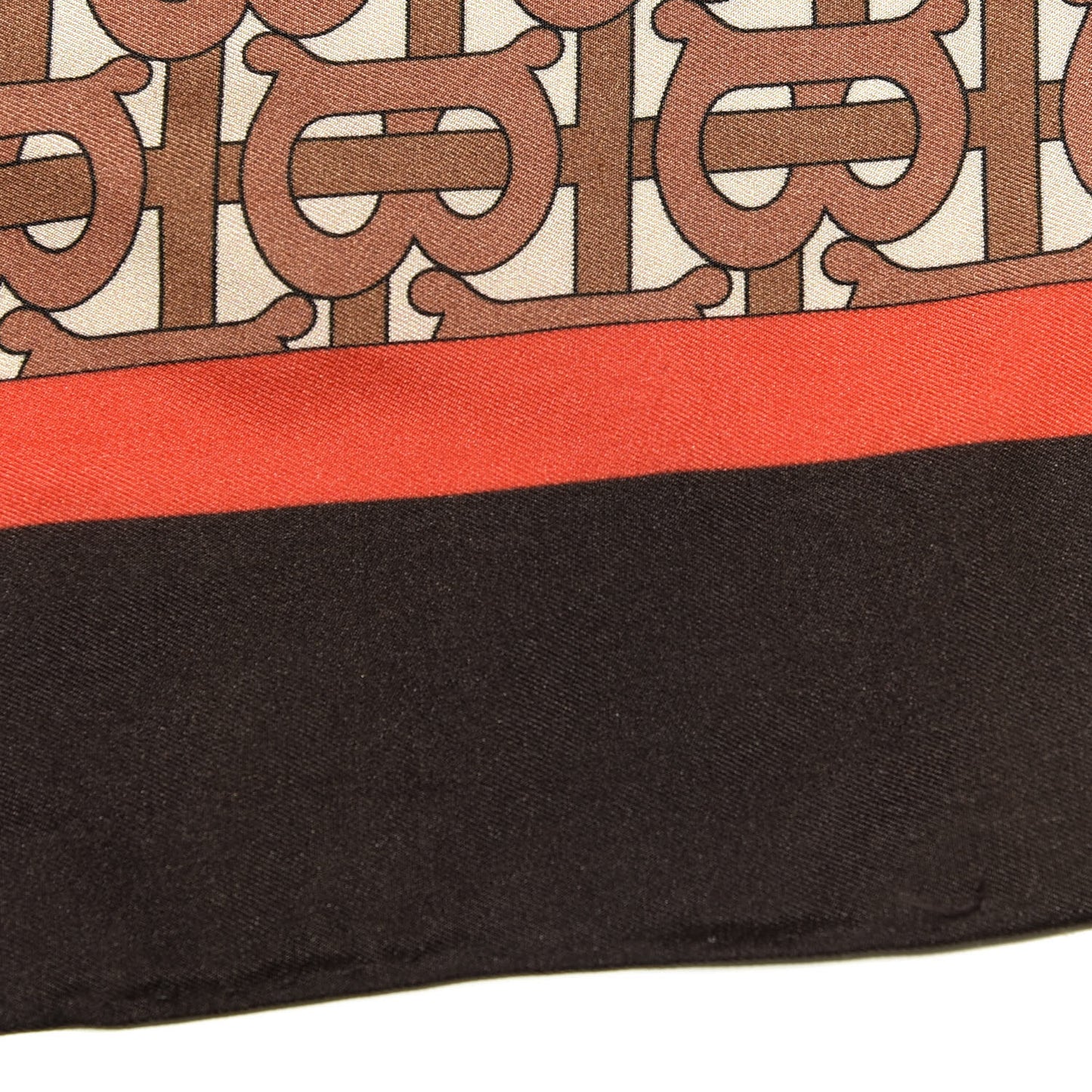 Silk Monogram Society Scarf Vermillion