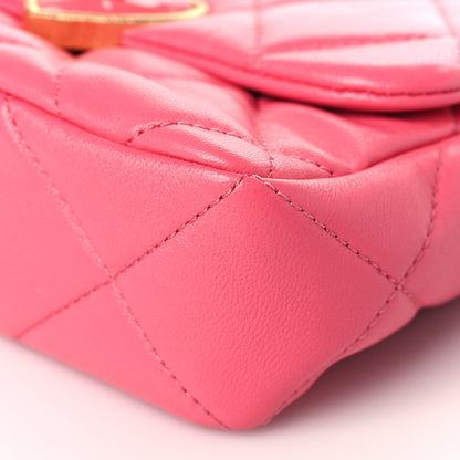 Chanel Lambskin Plexiglass Quilted Coco Love Mini Flap Pink 9 of 9