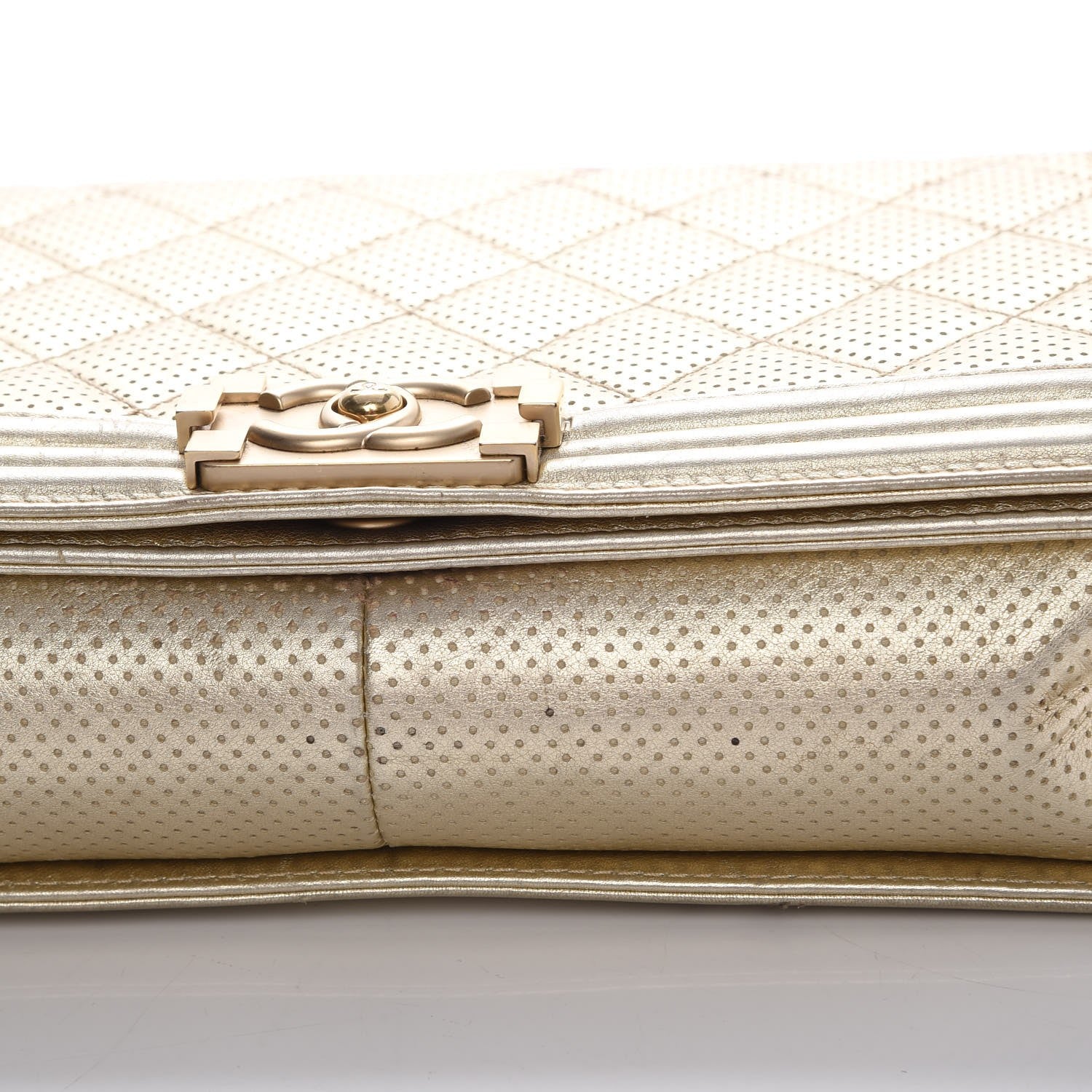 Chanel Lambskin Perforated Quilted New Medium Boy Flap Gold 19 of 22
