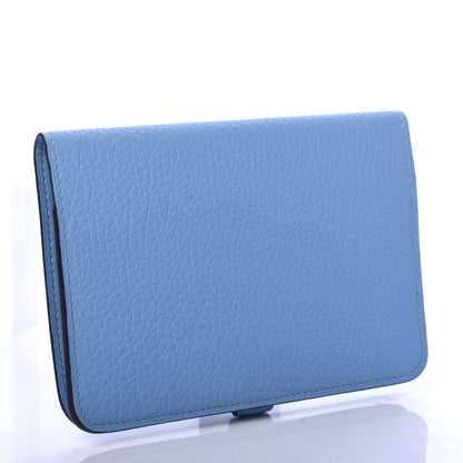 Hermes Togo Dogon Compact Wallet Bleu Paradis 3 of 6