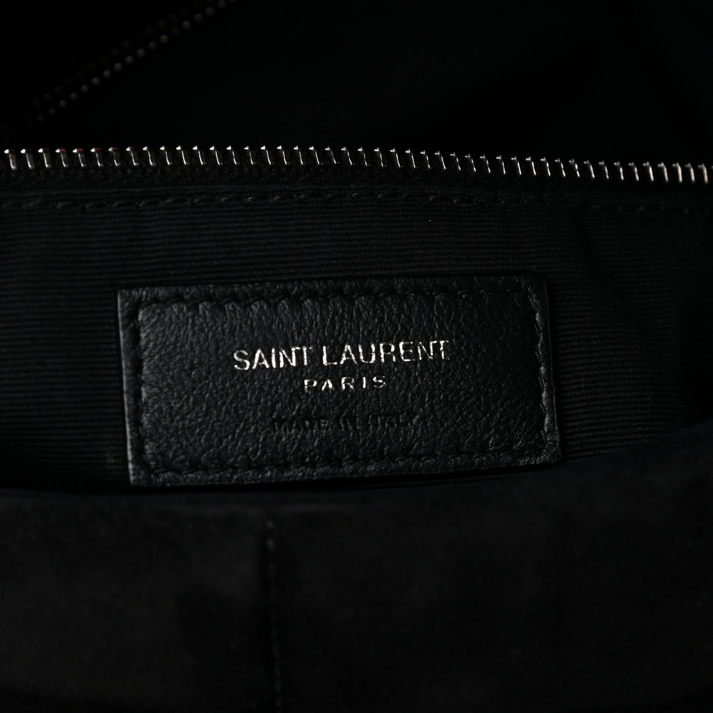 Suede Quilted Medium Loulou Puffer Monogram Chain Satchel Black