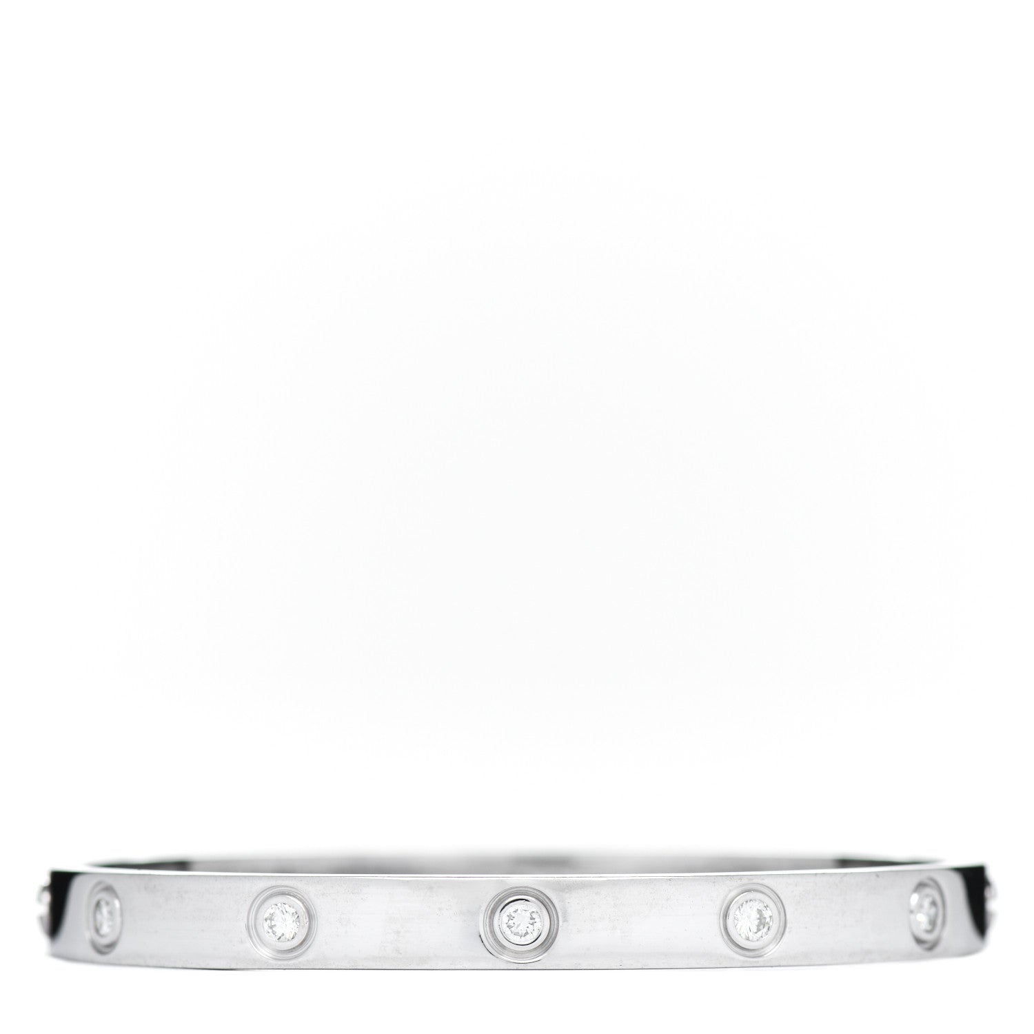Cartier 18K White Gold 10 Diamond LOVE Bracelet 18 1 of 5