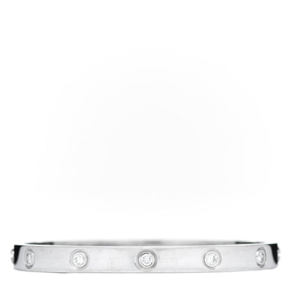 Cartier 18K White Gold 10 Diamond LOVE Bracelet 18 1 of 5