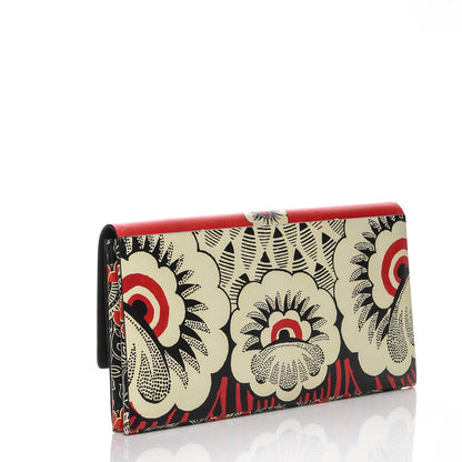 Valentino Garavani Calfskin Floral Mime Clutch Red 3 of 6