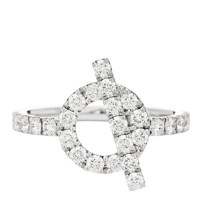 Hermes 18K White Gold Diamond Finesse Ring 51 5.75 1 of 6