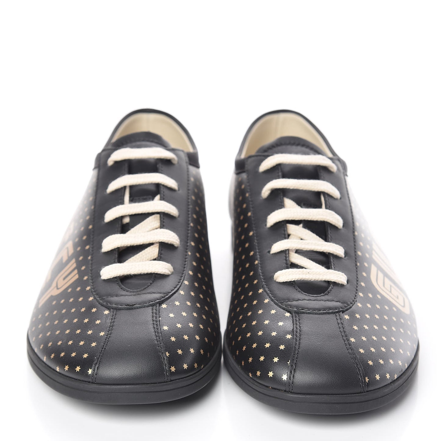 X SEGA Calfskin GUCCY Stars Mens Falacer Sneakers 9 Black