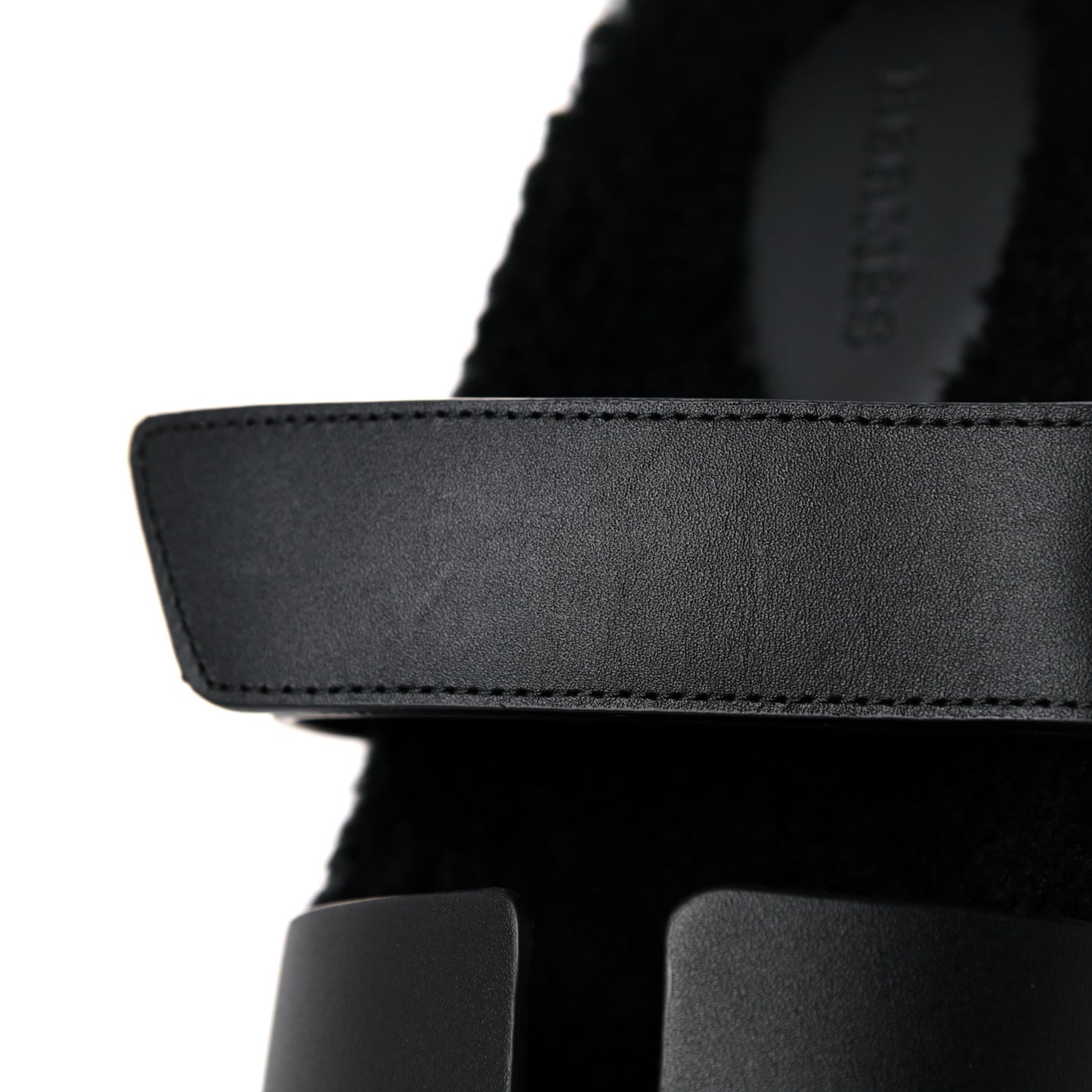 Calfskin Woolskin Womens Chypre Sandals 38.5 Black