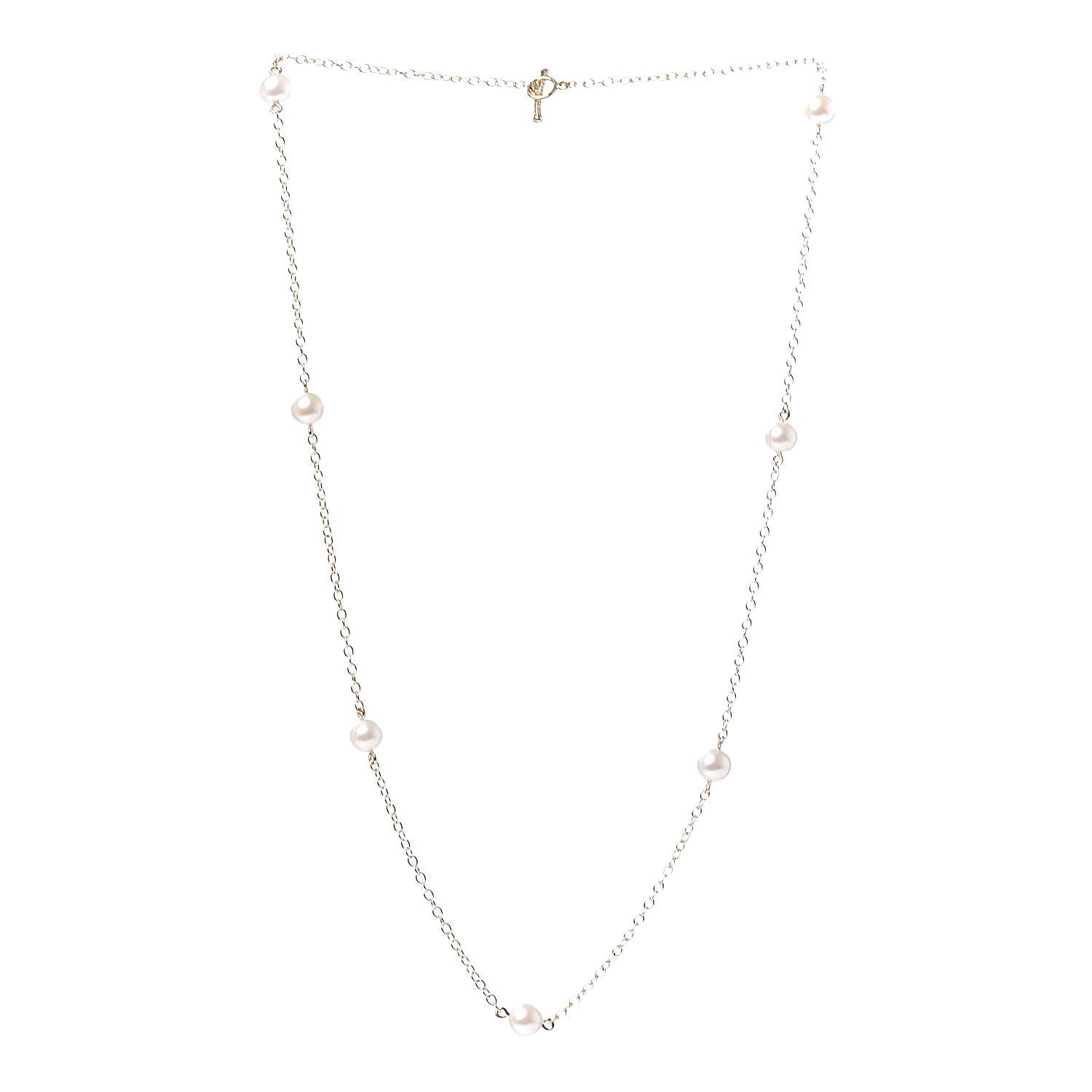 Tiffany 18K Yellow Gold 5mm Elsa Peretti Pearls By The Yard Necklace 3 of 4