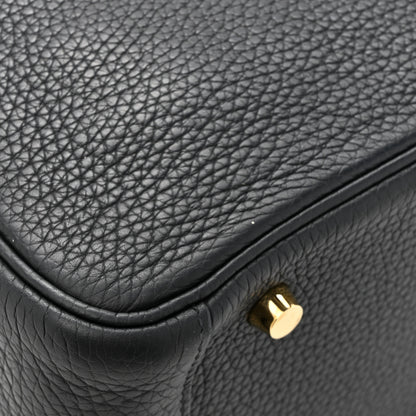 Hermes Taurillon Clemence Lindy 30 Black 12 of 13