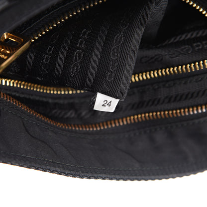 Prada Tessuto Nylon Saffiano Logo Crossbody Bag Black 7 of 10