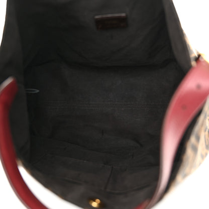 Fendi Zucca Vitello Artic Large Hobo Tobacco Burgundy 5 of 10