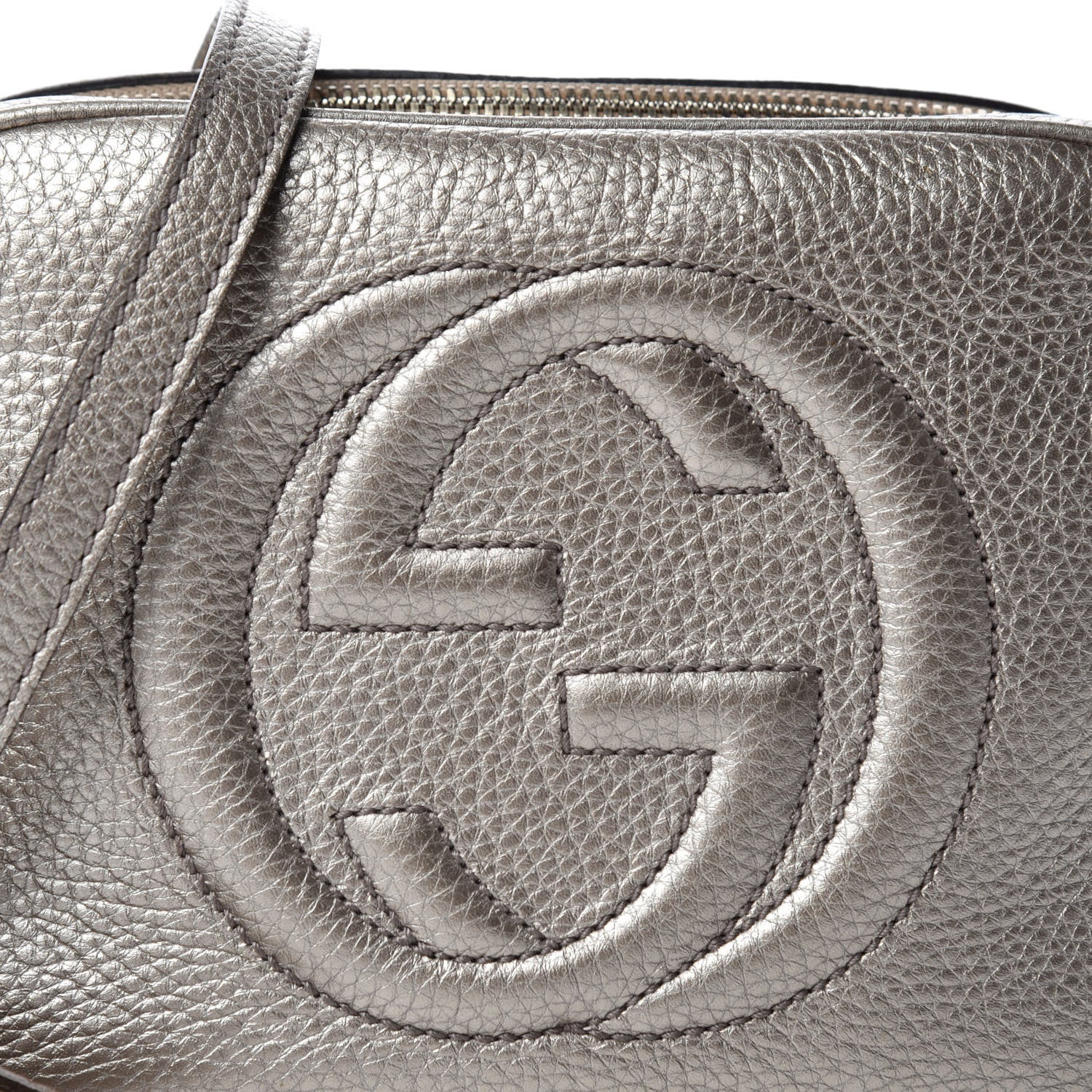 Gucci Metallic Pebbled Calfskin Small Soho Disco Bag Golden Beige 14 of 14