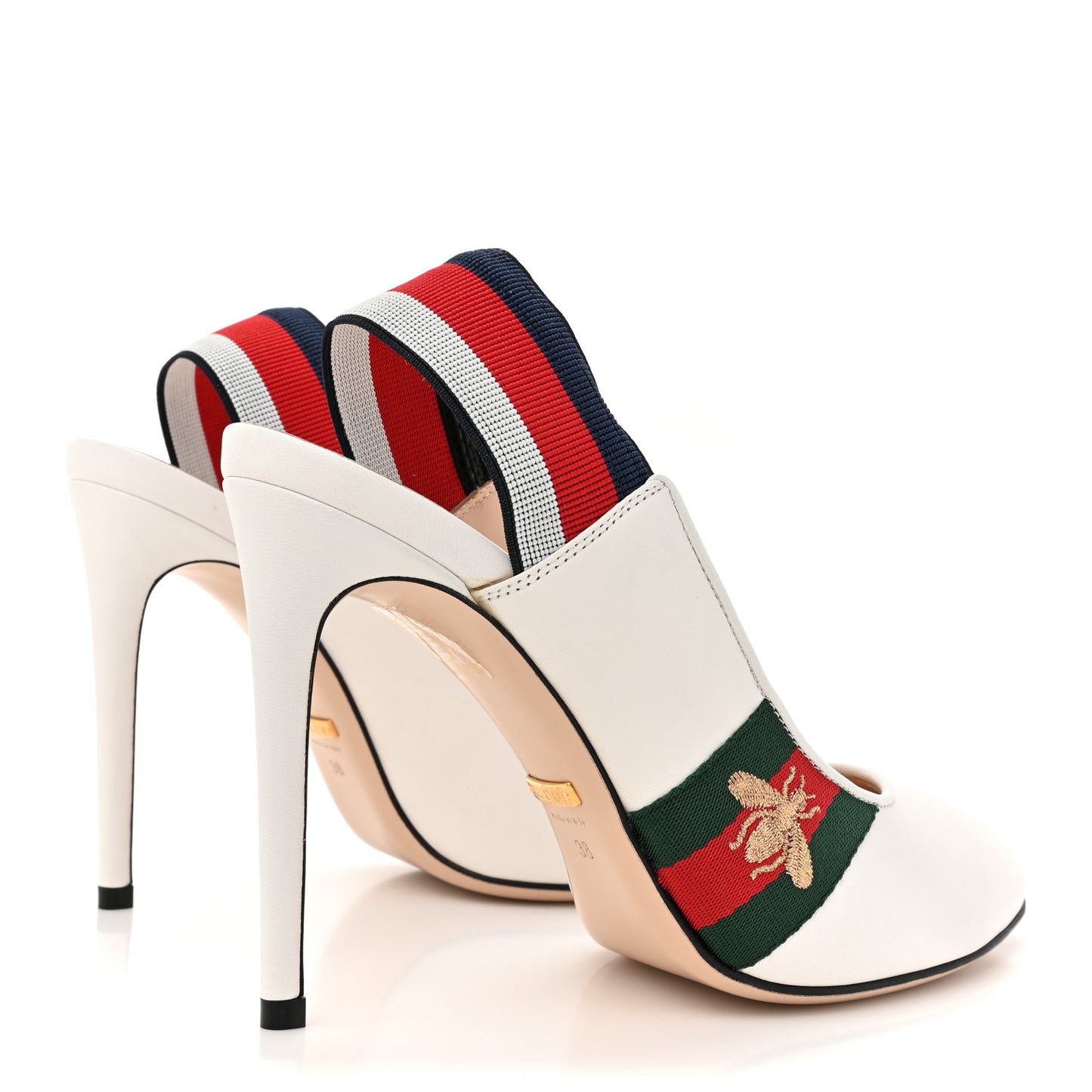 Malaga Kid Web Sylvie High Heel Slingback Pumps 38 White