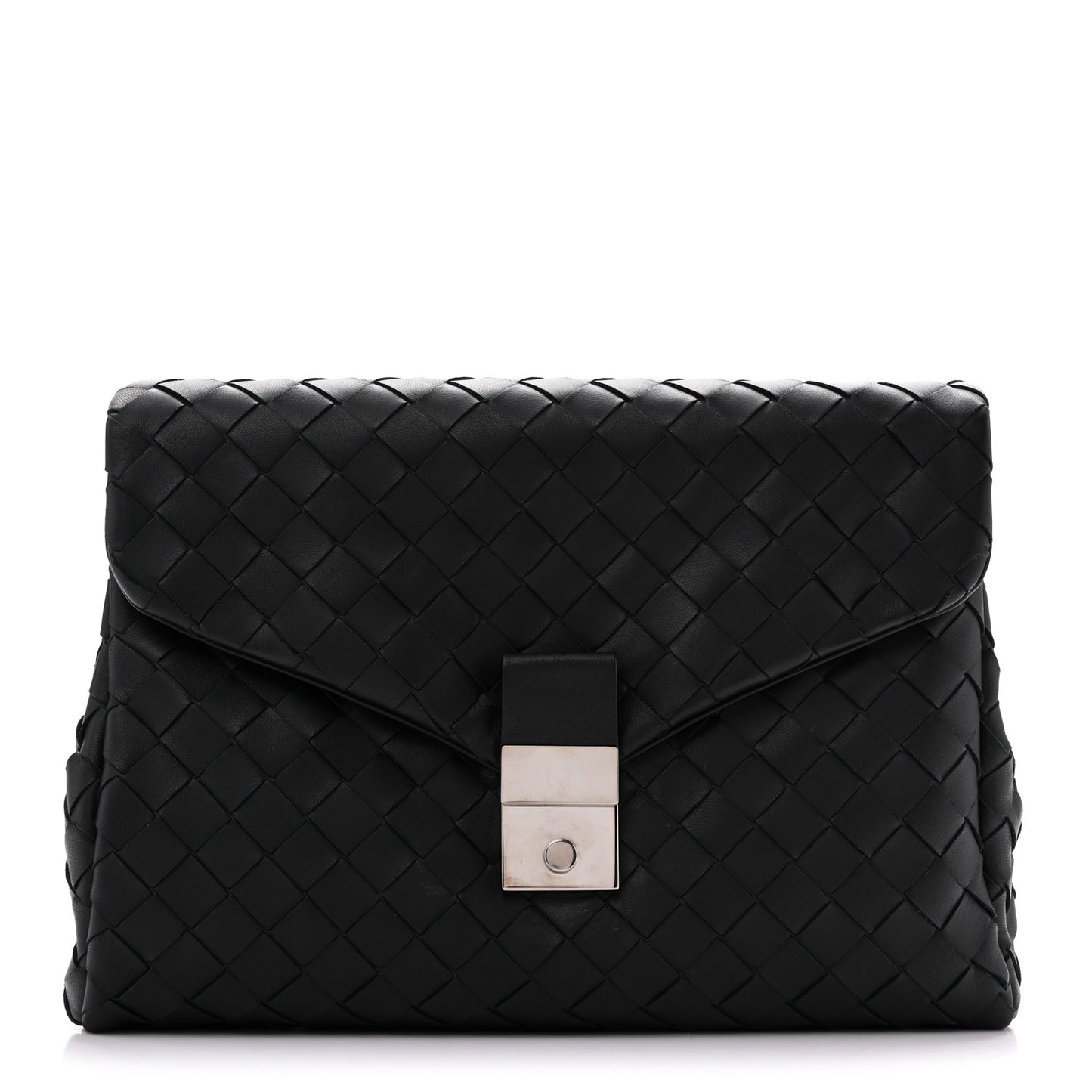 Nappa Intrecciato Portfolio Clutch Black