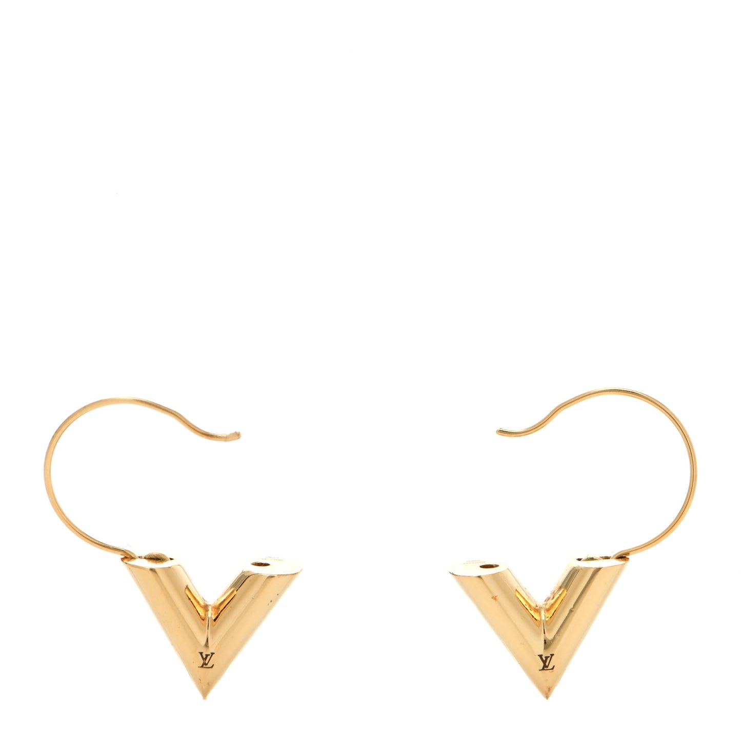 Brass Essential V Hoop Earrings Gold