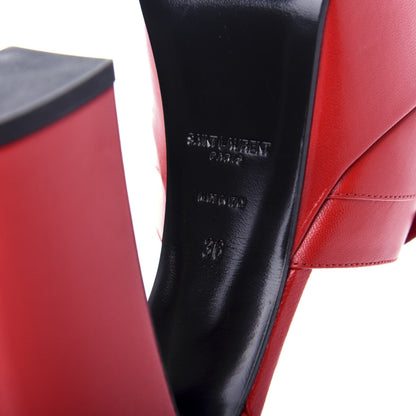 Saint Laurent Goatskin Candy 80 Platform Sandals 36 Red 9 of 11